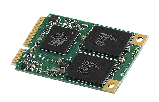 Plextor M6M Series: Die kleine und schnelle SSD Festplatte bietet einen mSATA Anschluss und zwischen 64 und 512 GB Kapauität (Quelle: Plextor)